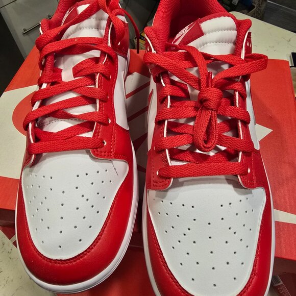 Nike Dunk Low Retro White University Red men's size 10.5 shoes HF5441-104 NEW - Picture 4 of 9